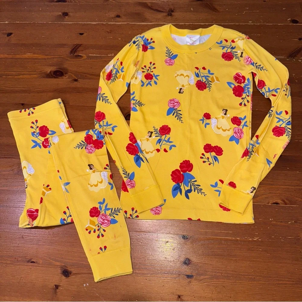 Hanna Andersson Yellow Floral Princess Pajama Set